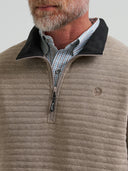 Wrangler Men's George Strait Toast Quarter-Zip Quilted Pullover