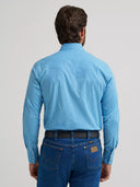 Wrangler Men's Wrinkle Resist Long Sleeve Western Snap Plaid Bold Blue Shirt