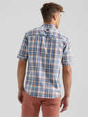 Wrangler Mens Rustic Plaid Asymmetric SS Zip Pocket Shirt