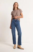Z Supply Ladies Heather Latte The Modern Slub Tshirt