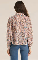 Z Supply Ladies Latte Esme La Paz Floral Blouse