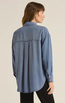 Z Supply Ladies Sun Bleached Indigo Colbie Chambray Top