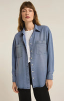 Z Supply Ladies Sun Bleached Indigo Colbie Chambray Top