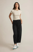 Z Supply Ladies Sage Green Saxton Striped Tshirt