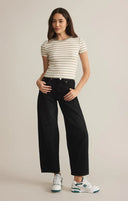 Z Supply Ladies Sage Green Saxton Striped Tshirt