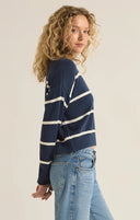 Z Supply Ladies Midnight Sienna Stripe Sweater