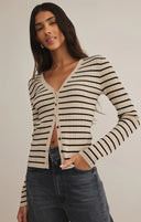 Z Supply Ladies Sandshell Jordana Stripe Sweater