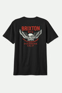 Brixton Mens Black Worn Wash Waller SS Tshirt
