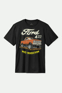 Brixton Mens Burnt Rubber Ford Mud Marathon SS Tshirt