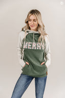 Ampersand Ave Ladies Happy Santa Doublehood Sweatshirt