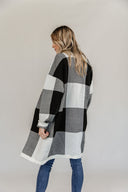 Ampersand Ave Ladies Windowpane Plaid Cardigan