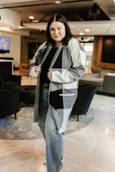 Ampersand Ave Ladies Windowpane Plaid Cardigan