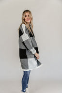 Ampersand Ave Ladies Windowpane Plaid Cardigan