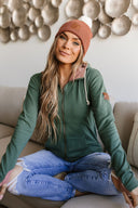 Ampersand Ave Ladies Happy Place FullZip Sweatshirt