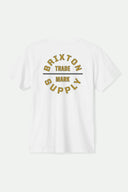 Brixton Mens White/Mustard/Charcoal Oath V SS Tshirt