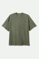 Brixton Mens Olive Surplus Classic Wash Bauer Relaxed Tshirt