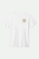 Brixton Mens White/Mustard/Charcoal Oath V SS Tshirt