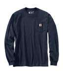 Carhartt Mens Navy Loosefit HW LS Pocket Carhartt Graphic Shirt