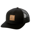 RVCA Mens Black VA ATW Curved Brim Trucker Hat