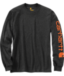 Carhartt Mens Carbon Heather Loosefit Heavyweight LS Sleeve Logo Tshirt