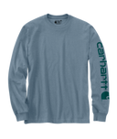 Carhartt Mens Thundercloud Heather Loosefit Heavyweight LS Sleeve Graphic Tshirt