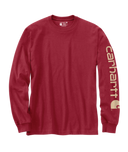 Carhartt Mens Crabapple Heather Loosefit HW LS Sleeve Graphic Tshirt