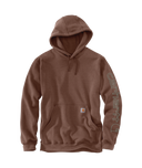 Carhartt Mens Mocha Heather Loosefit Midweight Sleeve Graphic Hoodie