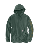 Carhartt Mens Frosted Balsam Heather Loosefit Midweight Sleeve Graphic Hoodie