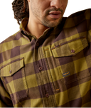 Ariat Mens Rebar Avocado Flannel Durastretch Work Shirt