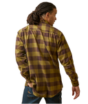 Ariat Mens Rebar Avocado Flannel Durastretch Work Shirt