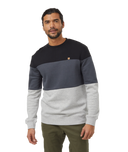 Ten Tree Mens Meteorite Black/Graphite/Hi Rise Grey Treefleece Blocked Classic Crew