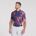 Puma Men's Mattr Broken Flower Deep Navy/Peach Frost Golf Polo