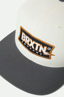Brixton Mens Off White/Charcoal Lightning MP Snapback