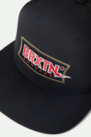 Brixton Mens Black Lightning MP Snapback