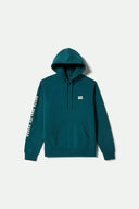 Brixton Mens Night Sage Woodburn Label Hoodie