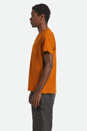 Brixton Mens Rustic Caramel Union SS Boxy Pocket Tshirt