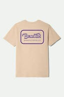 Brixton Men's Grade Cream/Violet Tshirt