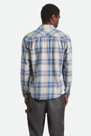Brixton Mens Blue/Soft Blue/Orange Vintage Wash Flannel