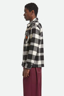 Brixton Mens Off White/Black Union Zip Flannel