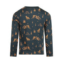 Koko Noko Boys Steel Blue/Camel Print LS Shirt