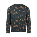Koko Noko Boys Steel Blue/Camel Print LS Shirt