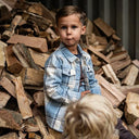 Koko Noko Boys Faded Blue Checkered Jacket
