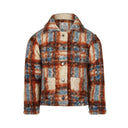 Koko Noko Girls Cognac/Blue Checkered Jacket