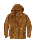 Carhartt Mens Carhartt Brown Rain Defender Loosefit Heavyweight Full Zip Hoodie