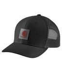 Carhartt Mens Black Twill Meshback Logo Patch Hat