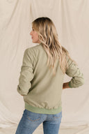 Ampersand Ave Ladies Sage Green Bomber Jacket
