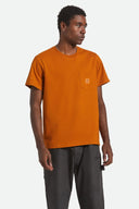Brixton Mens Rustic Caramel Union SS Boxy Pocket Tshirt