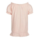 No Way Monday Peach Pink Woven Dots Top