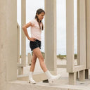 No Way Monday Peach Pink Woven Dots Top