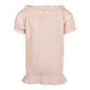 No Way Monday Peach Pink Woven Dots Top